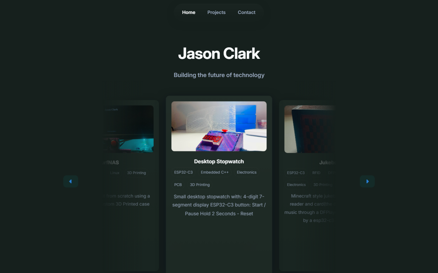 Jason Clark engineering student portfolio website design by PixelCork